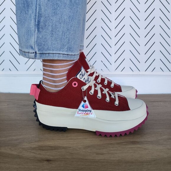 ❤️Converse Run Star Hike Platform Color Pop 9.5 Women Shoes Sneaker Red A14272C - Picture 5 of 11